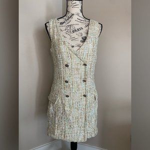 Tweed Metallic Blazer Double Breasted Dress